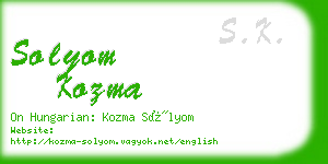 solyom kozma business card